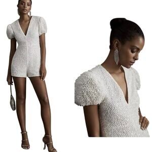 BHLDN By Watters Fizz / Anthropologie V Neck Romper Size 12 New w/ Tag MSRP $375